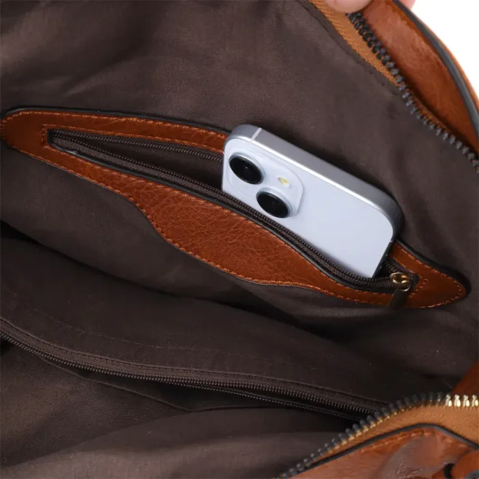 Жіноча сумка великого розміру з екошкіри Vintage 15140 Коричневий