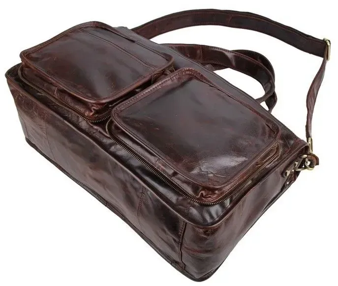 Сумка чоловіча Vintage 14243 шкіряна Коричнева