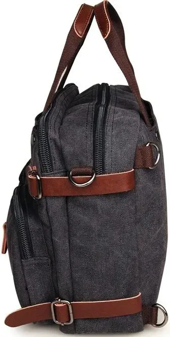 Сумка чоловіча Vintage 14480 трансформер Сіра