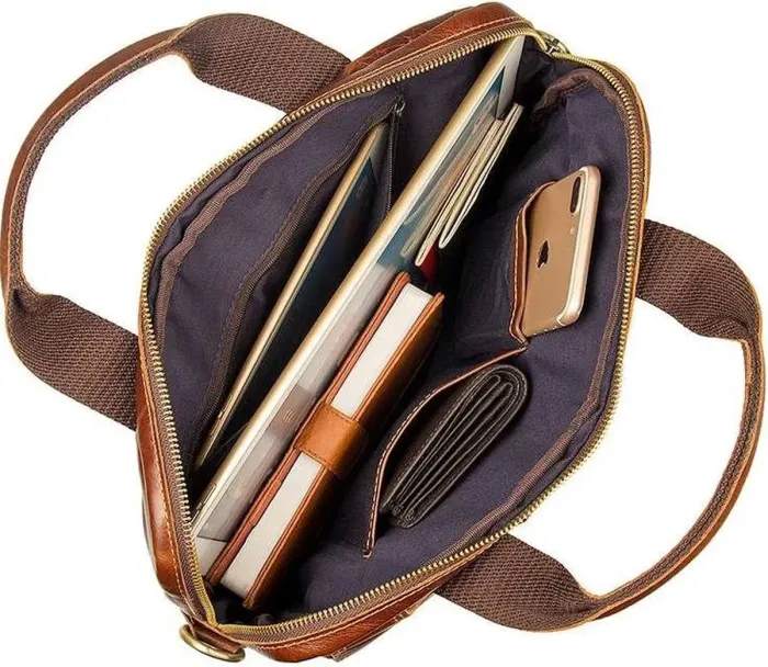 Сумка чоловіча Vintage 14517 шкіряна Коричнева