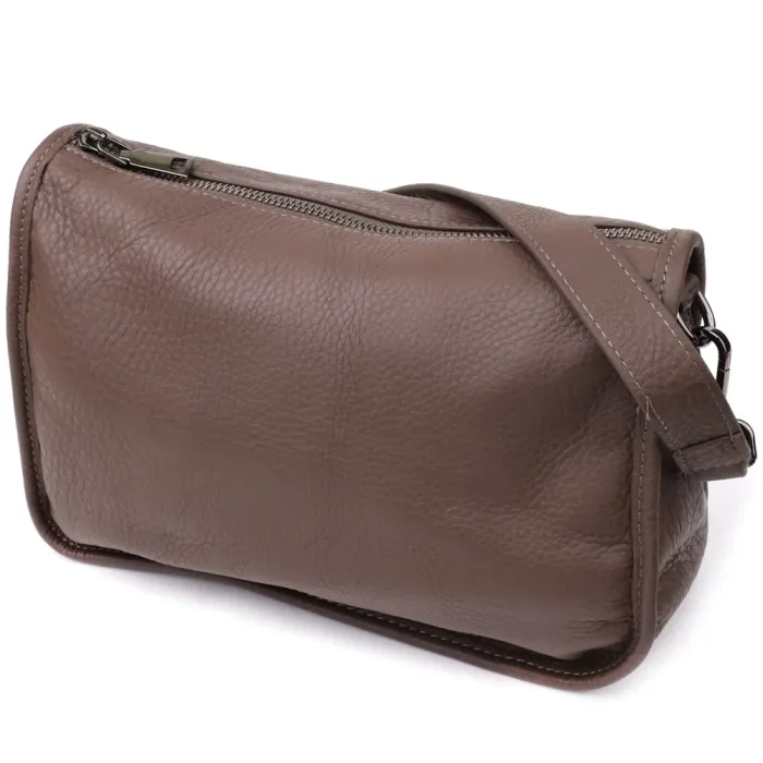 Практична жіноча сумка на плече із натуральної шкіри Vintage 23003 Коричневий
