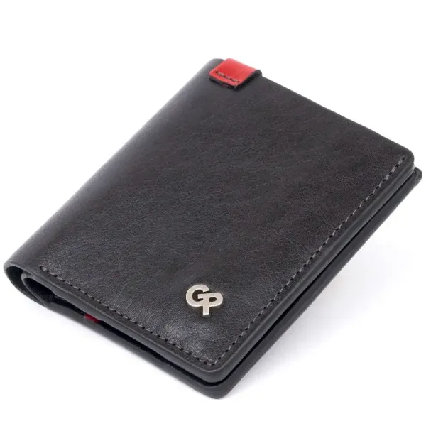  Стильне портмоне-кредитниця комбі в гладкій шкірі GRANDE PELLE 11327 Чорне