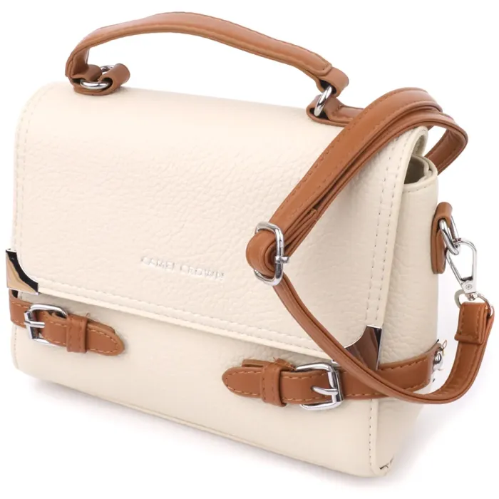 Елегантна жіноча сумка з екошкіри Vintage 15146 Бежевий