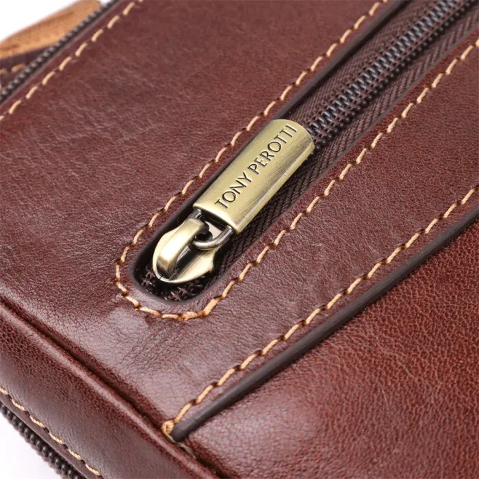 Стильна чоловіча сумка через плече з гладкої натуральної шкіри Tony Perotti 20854_1 (9137-20 moro) Коричневий