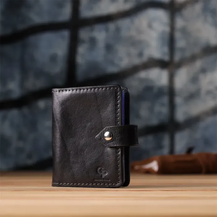 Візитниця унісекс з натуральної гладкої шкіри GRANDE PELLE 22941 Чорна