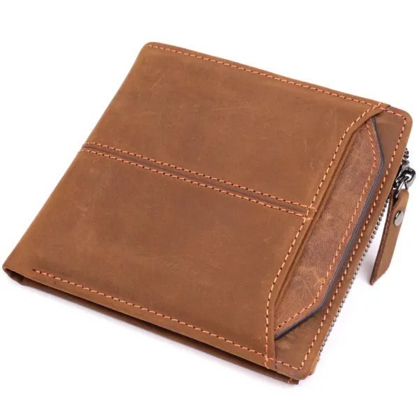 Практичний гаманець для чоловіків з натуральної шкіри 22856 Vintage Коричневий