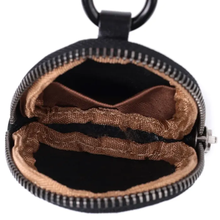 Гаманець для монет компактного розміру з натуральної шкіри Vintage 15081 Чорний