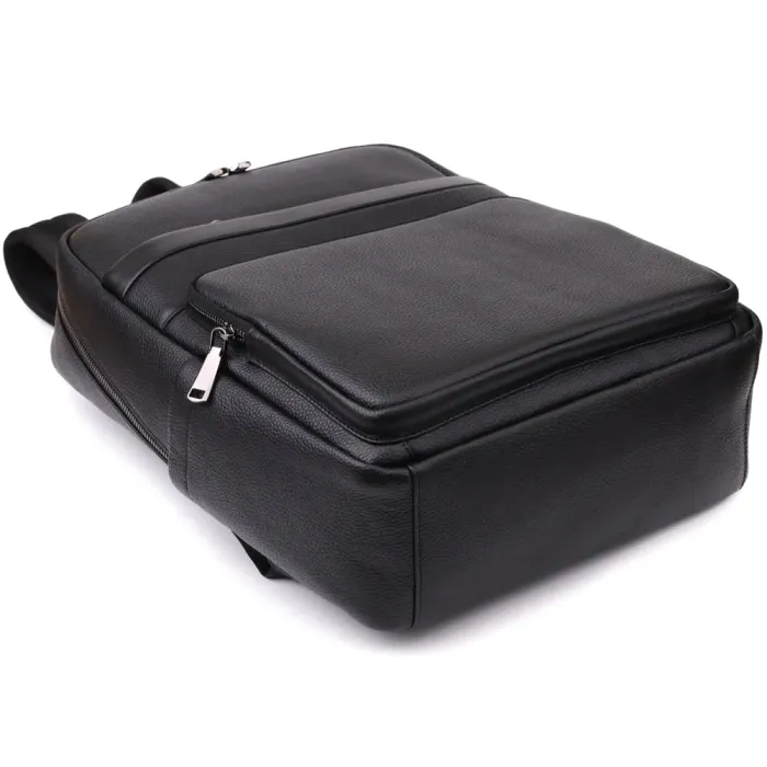 Зручний чоловічий рюкзак з натуральної шкіри Vintage 23052 Чорний