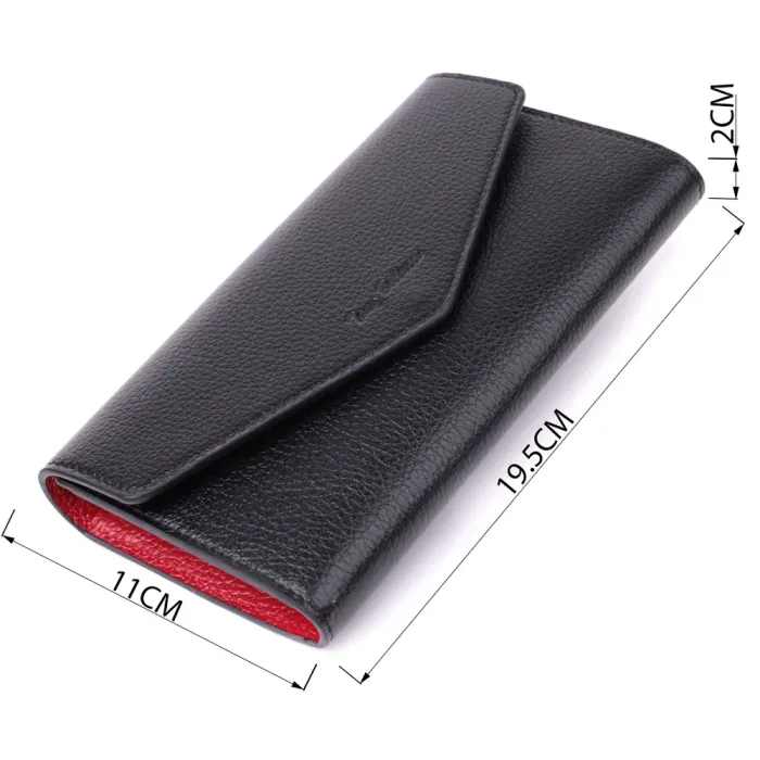 Містке портмоне для жінок з натуральної шкіри Tony Bellucci 22887 Чорний