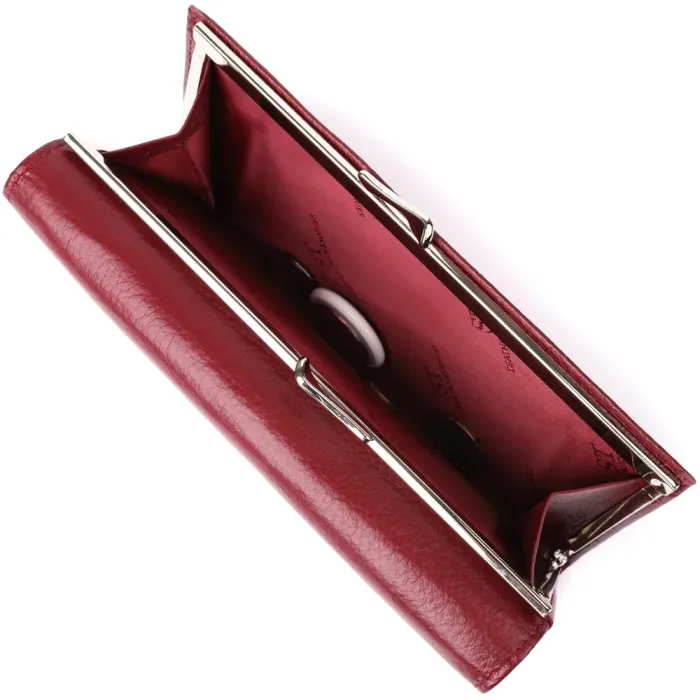 Елегантний гаманець для жінок з монетницею із натуральної шкіри ST Leather 23107 Бордовий