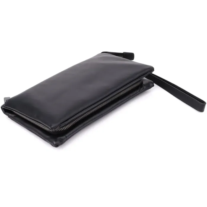 Стильний чоловічий клатч із натуральної шкіри Vintage 23035 Чорний