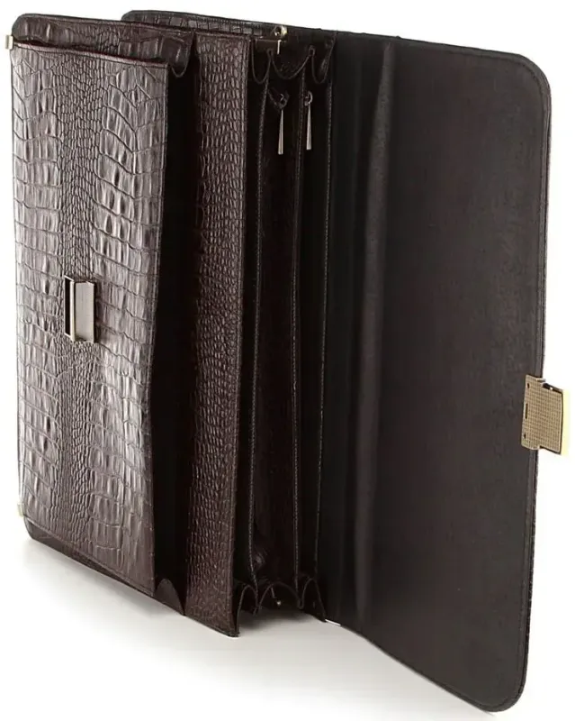 Портфель діловий SHVIGEL 00363 з натуральної шкіри Коричневий