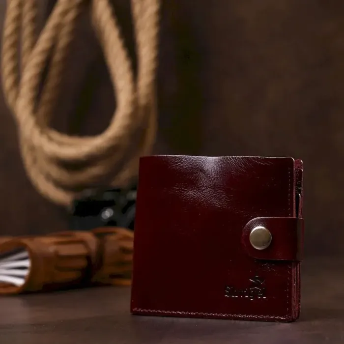 Кожаное стильное портмоне Shvigel 16442 Бордовый