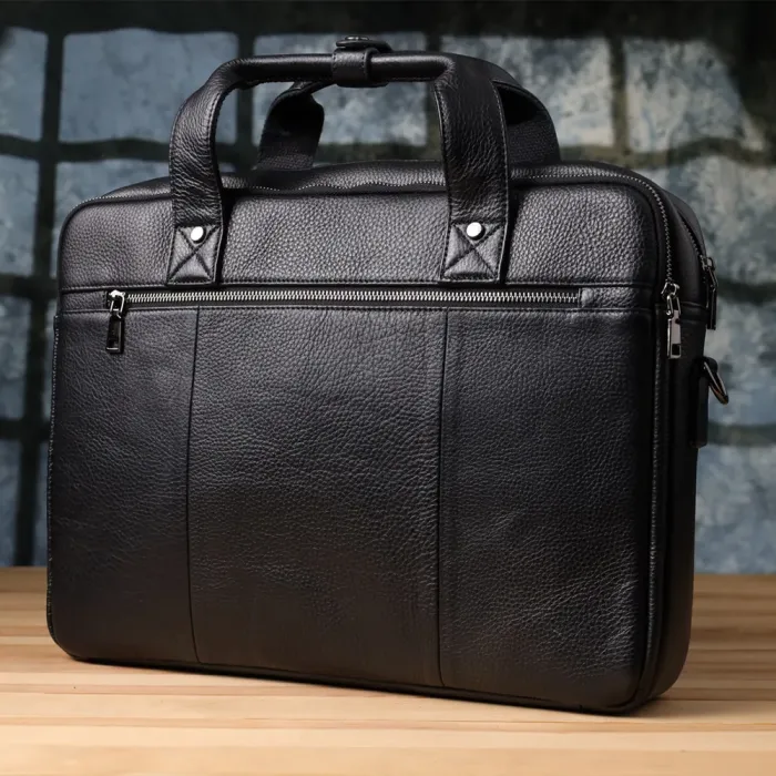 Місткий портфель для чоловіків з натуральної шкіри Vintage 23043 Чорний