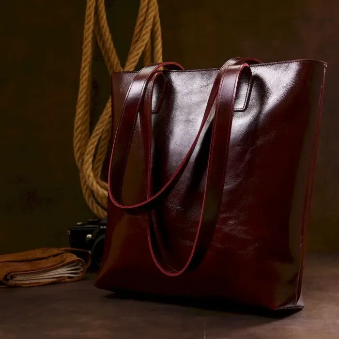 Стильная женская сумка-шоппер Shvigel 16368 Бордовый