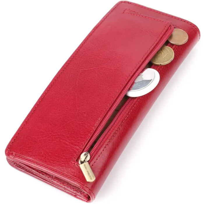 Стильний жіночий гаманець із глянсової натуральної шкіри Tony Perotti 20895_1 (2701Z rosso) Червоний