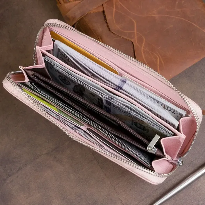 Клатч шкіряний жіночий ST Leather 19283 Рожевий