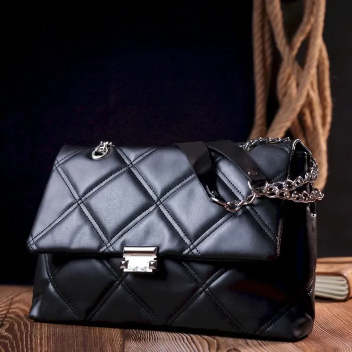 Класична жіноча сумка з еко-шкіри Vintage 18713 Чорний