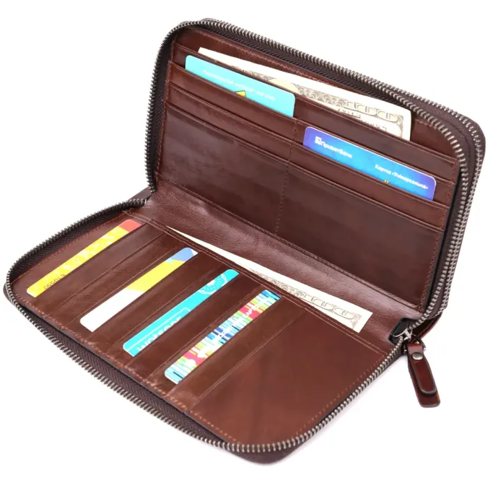 Стильний чоловічий клатч із натуральної шкіри Vintage 23064 Коричневий