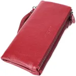 Шкіряний гаманець на три відділення ST Leather 23108 Бордовий
