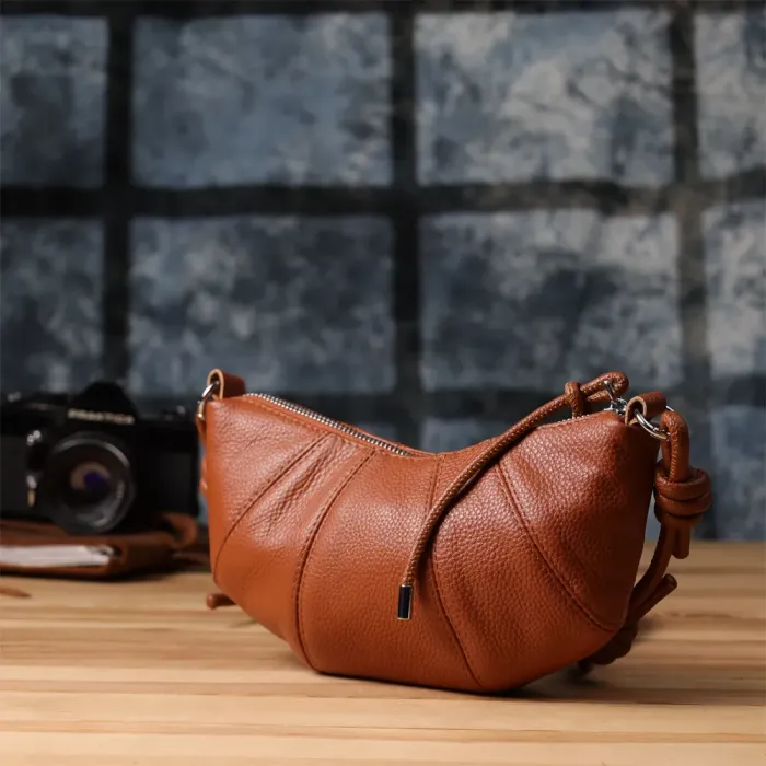 Напівкругла сумка жіноча з натуральної шкіри Vintage 22934 Коричневий