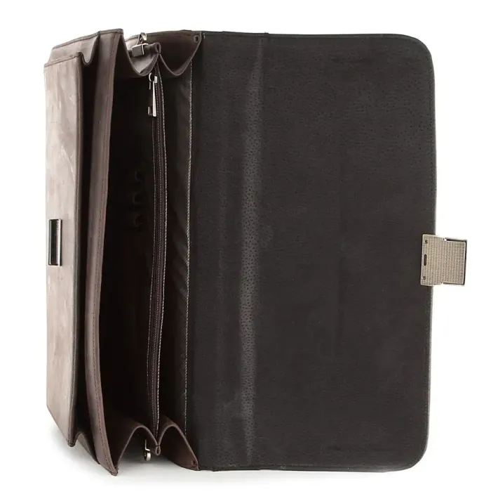 Портфель SHVIGEL 00754 із вінтажної шкіри Коричневий