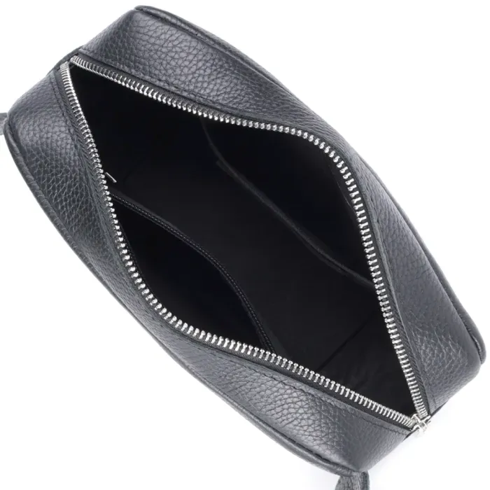 Чоловіча сумка-бананка з натуральної шкіри флотар Shvigel 22826 Чорна