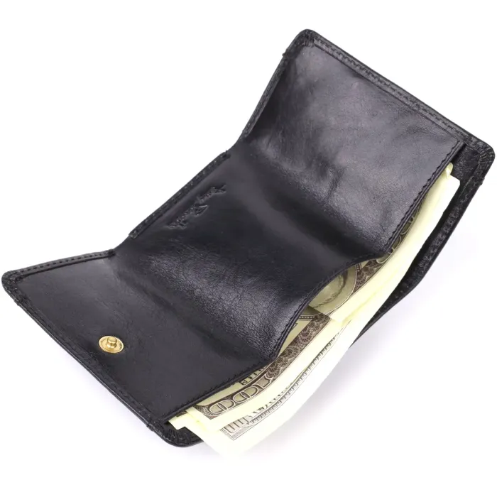 Компактний жіночий гаманець із глянсової натуральної шкіри Tony Perotti 20886_1 (1263 nero) Чорний