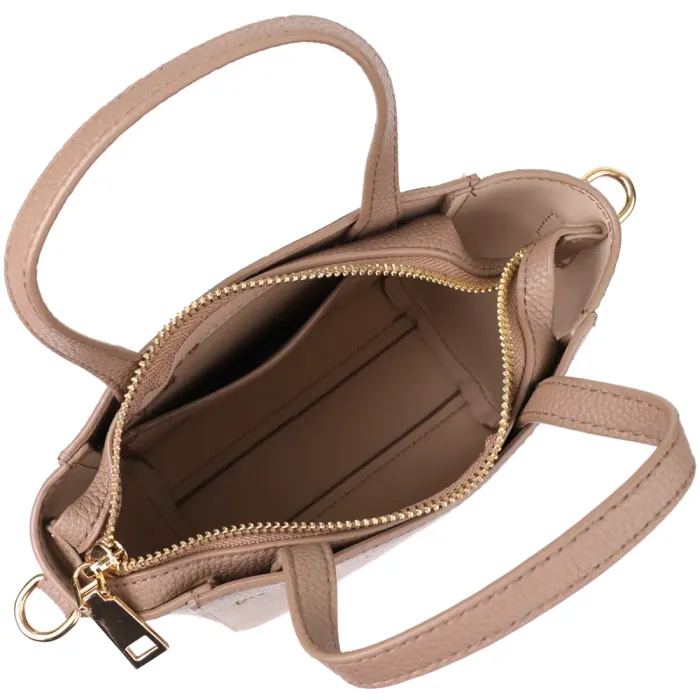 Стильна сумка жіноча з натуральної шкіри у формі трапеції Vintage 22918 Бежевий