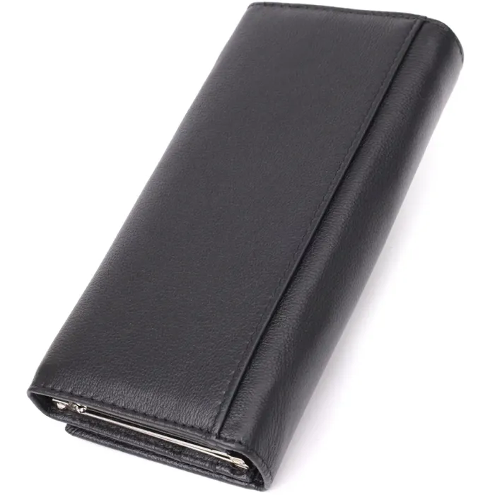 Солідний жіночий гаманець із натуральної шкіри ST Leather 23088 Чорний