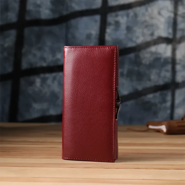 Елегантний гаманець для жінок з монетницею із натуральної шкіри ST Leather 23107 Бордовий