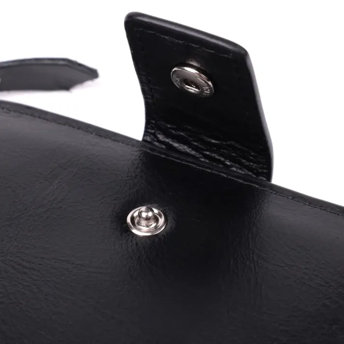 Вертикальний стильний гаманець із гладкої натуральної шкіри Vintage 22885 Чорний