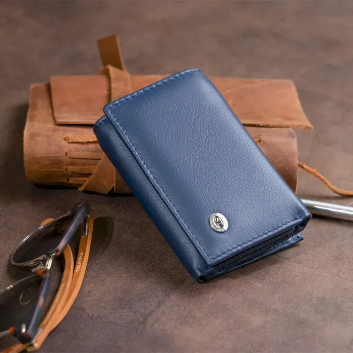 Горизонтальное портмоне из кожи унисекс на магните ST Leather 19336 Темно-синее