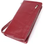 Шкіряний жіночий гаманець-клатч із відділенням під телефон ST Leather 23102 Бордовий
