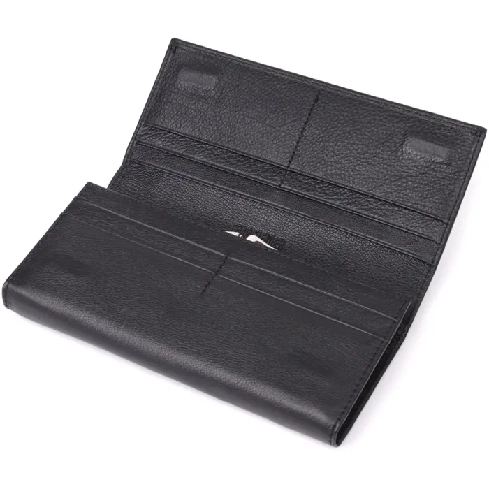 Солідний жіночий гаманець із натуральної шкіри ST Leather 23088 Чорний