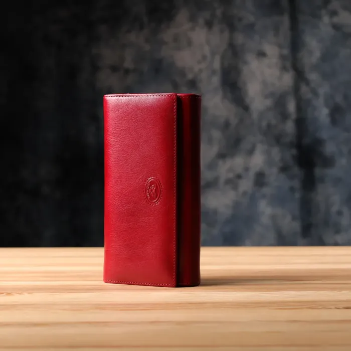 Місткий жіночий гаманець із глянсової натуральної шкіри Tony Perotti 20893_1 (1911 rosso) Червоний