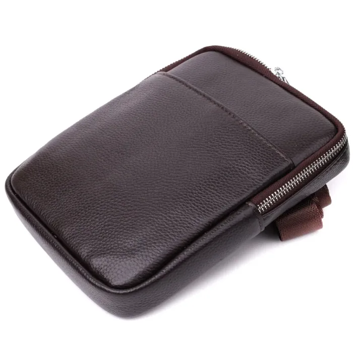 Чоловіча вертикальна сумка з натуральної шкіри Vintage 22863 Коричневий