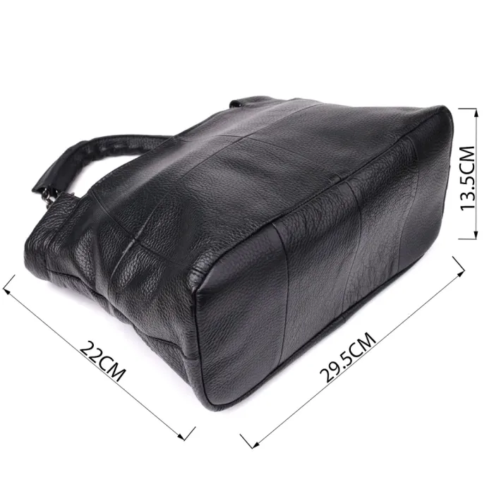 Зручна повсякденна сумка з натуральної шкіри для жінок Vintage 22992 Чорний