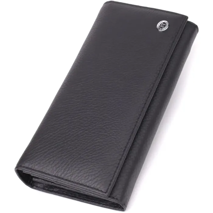 Місткий гаманець для жінок із натуральної шкіри ST Leather 23097 Чорний