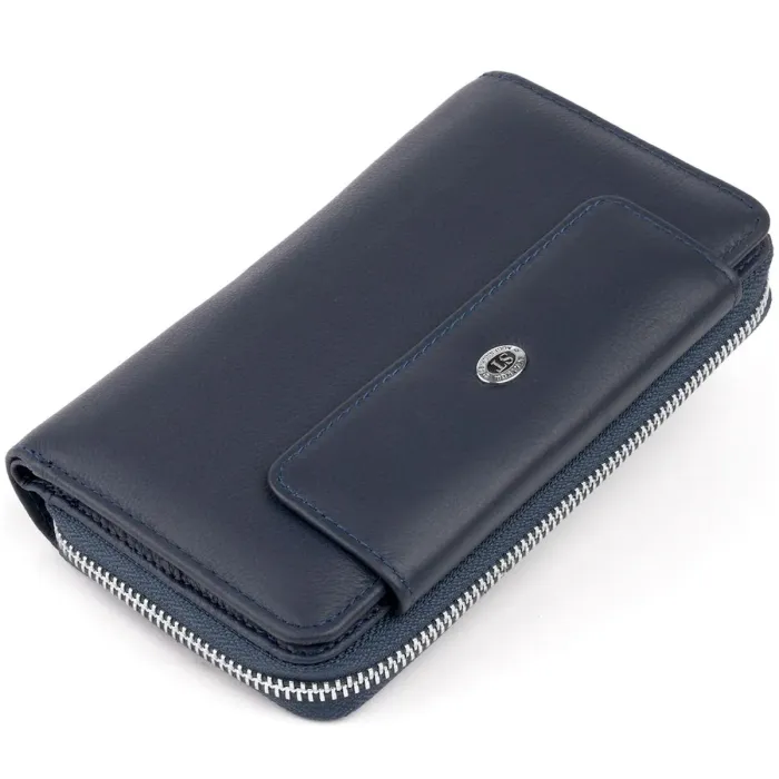 Кошелек из кожи на защелке ST Leather 19340 Темно-синий