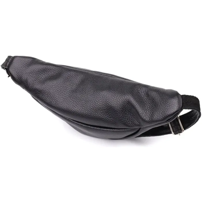 Відмінна сумка бананка із зернистої натуральної шкіри Shvigel 23145 Чорний