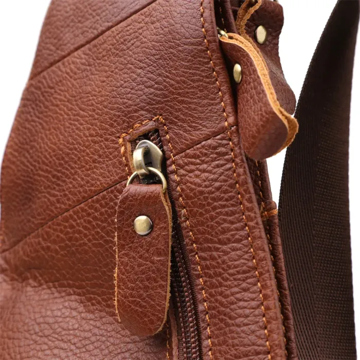 Практична чоловіча сумка через плече із зернистої натуральної шкіри Vintage 22966 Коричневий