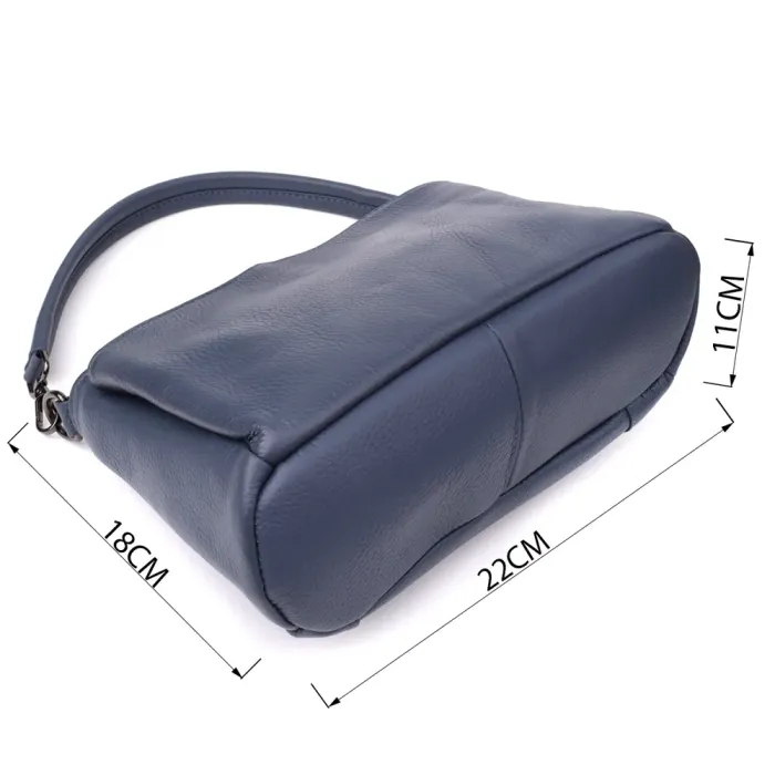 Стильна сумка на плече з натуральної шкіри Vintage 23009 Синій