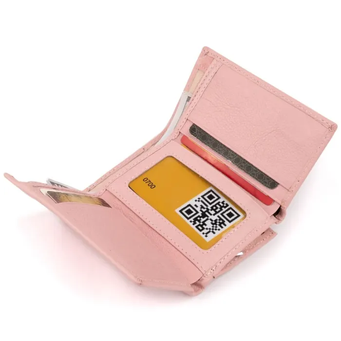 Горизонтальное портмоне из кожи женское на магните ST Leather 19334 Розовое