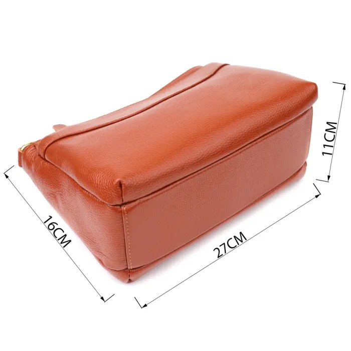 Жіноча сумка з натуральної шкіри з формостійким дном Vintage 22983 Коричневий