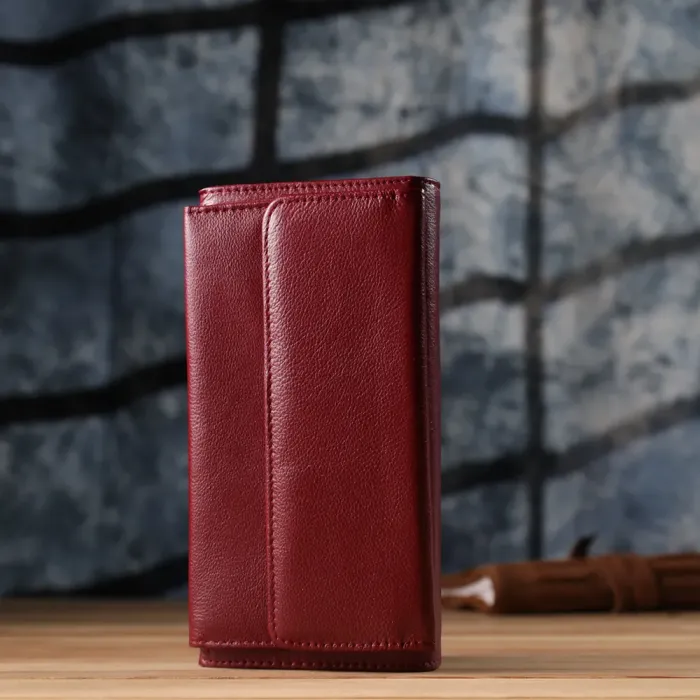 Жіночий гаманець з кишенею для телефону з натуральної шкіри ST Leather 23069 Бордовий