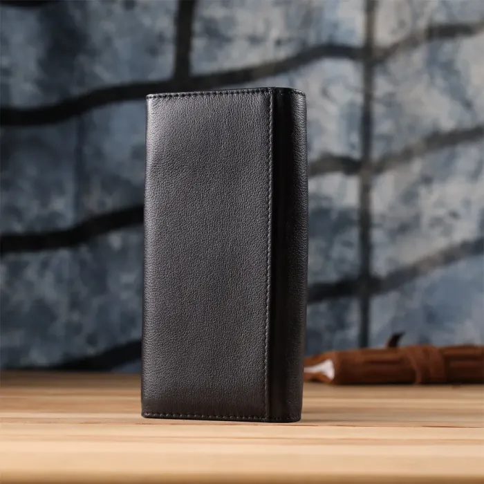 Солідний жіночий гаманець із натуральної шкіри ST Leather 23088 Чорний