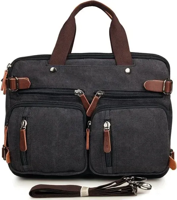 Сумка чоловіча Vintage 14480 трансформер Сіра