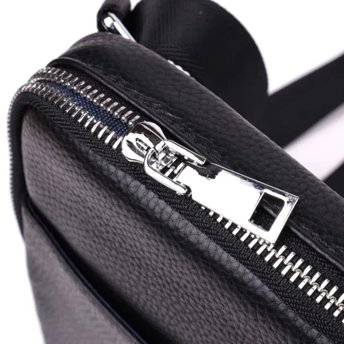 Цікава плечова сумка для чоловіків з натуральної шкіри Vintage 15100 Чорний