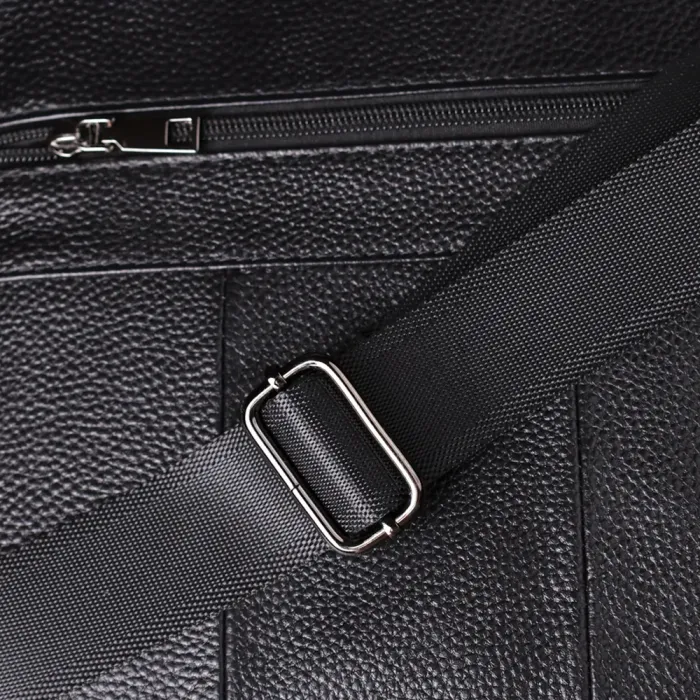 Містка чоловіча сумка з ручкою для перенесення в руці з натуральної шкіри Vintage 23023 Чорний